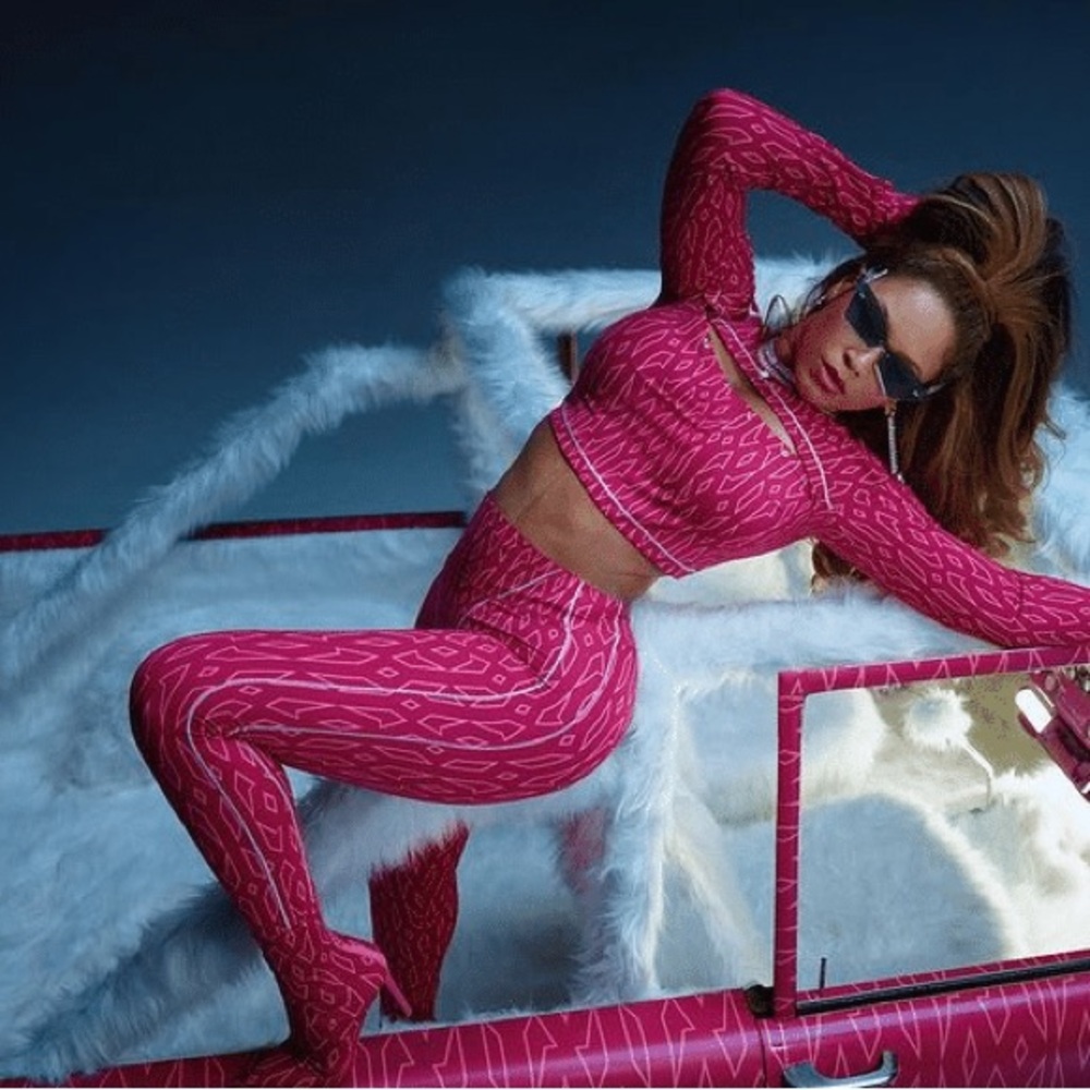 Size 10 Adidas x Ivy Park Monogram Bold Hot Pink Leggings SHIP NEXT DAY